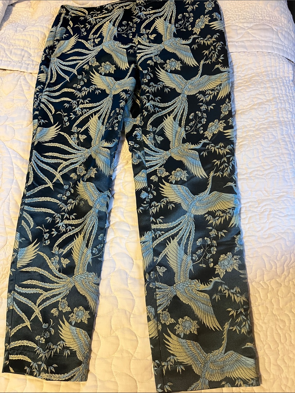 Scotch & Soda Black Dress Pants with Light Blue Crane Jacquard